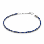 Dublin Silver 925 Sterling Silver Blue Tennis Bracelet with Lobster Clasp