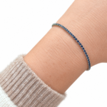 Dublin Silver 925 Sterling Silver Blue Tennis Bracelet with Lobster Clasp