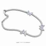 Dublin Silver 925 Sterling Silver Butterfly Tennis Bracelet with Clasp